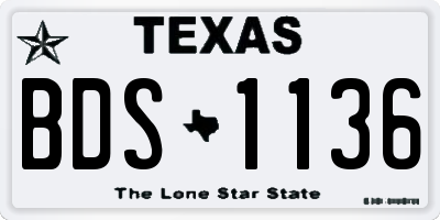 TX license plate BDS1136