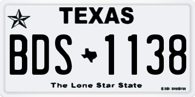 TX license plate BDS1138