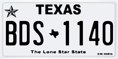 TX license plate BDS1140