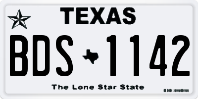 TX license plate BDS1142