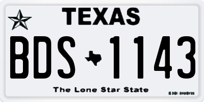 TX license plate BDS1143