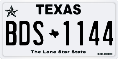 TX license plate BDS1144