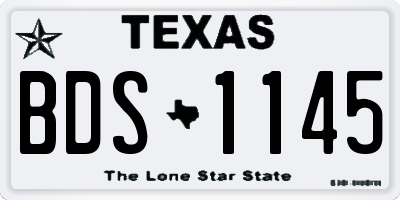 TX license plate BDS1145