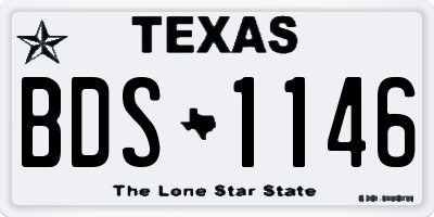 TX license plate BDS1146