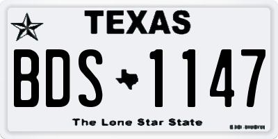 TX license plate BDS1147
