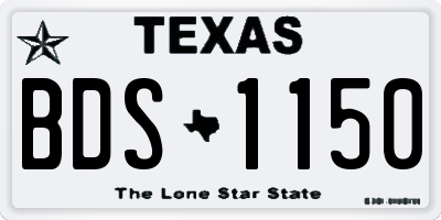 TX license plate BDS1150