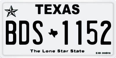 TX license plate BDS1152