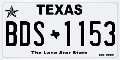 TX license plate BDS1153