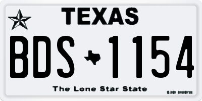 TX license plate BDS1154