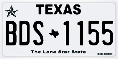 TX license plate BDS1155