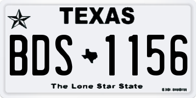 TX license plate BDS1156