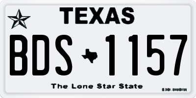 TX license plate BDS1157
