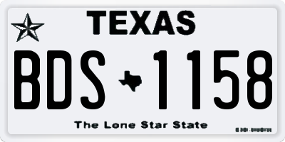 TX license plate BDS1158