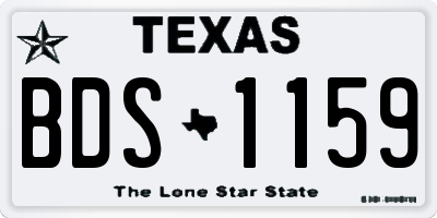 TX license plate BDS1159
