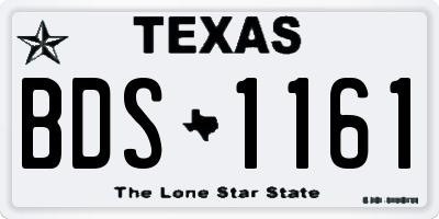 TX license plate BDS1161