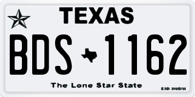 TX license plate BDS1162