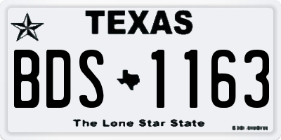 TX license plate BDS1163