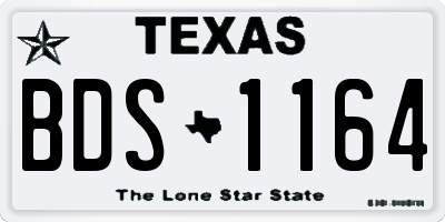 TX license plate BDS1164