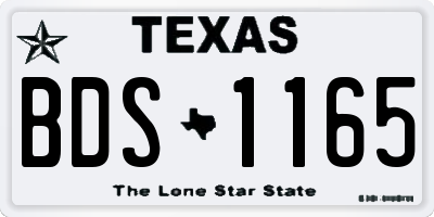 TX license plate BDS1165