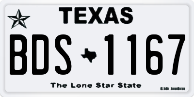 TX license plate BDS1167
