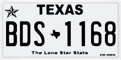TX license plate BDS1168