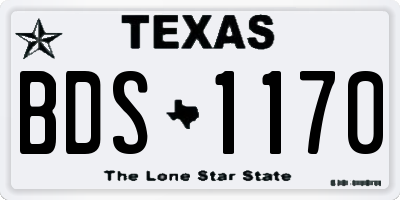 TX license plate BDS1170