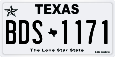 TX license plate BDS1171