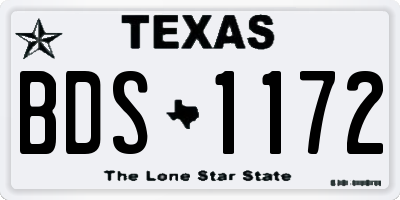 TX license plate BDS1172