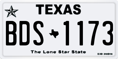 TX license plate BDS1173