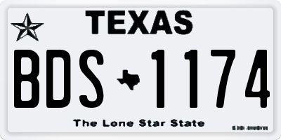 TX license plate BDS1174
