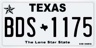 TX license plate BDS1175