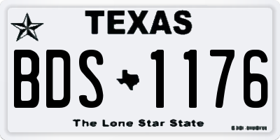 TX license plate BDS1176