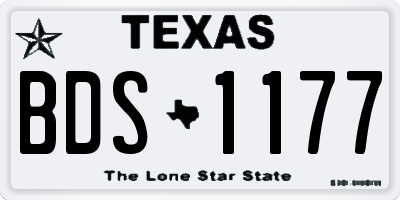 TX license plate BDS1177