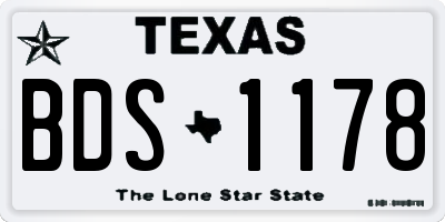 TX license plate BDS1178