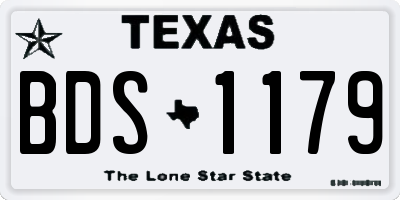 TX license plate BDS1179