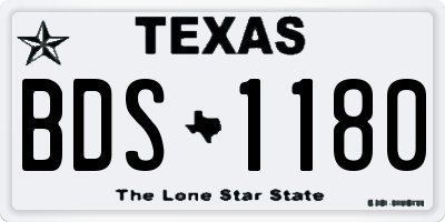 TX license plate BDS1180