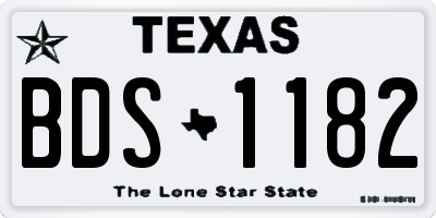 TX license plate BDS1182