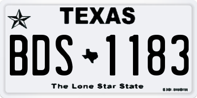 TX license plate BDS1183