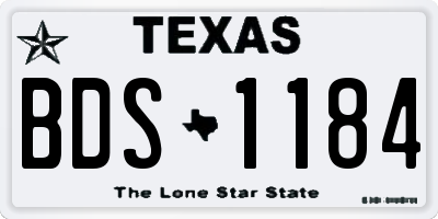 TX license plate BDS1184