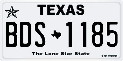 TX license plate BDS1185