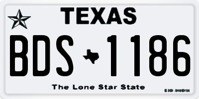 TX license plate BDS1186