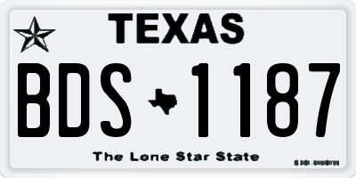TX license plate BDS1187