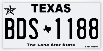 TX license plate BDS1188