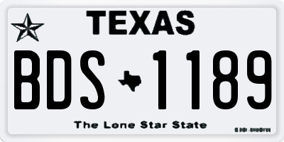 TX license plate BDS1189