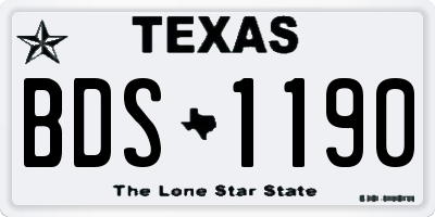 TX license plate BDS1190