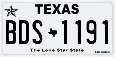 TX license plate BDS1191