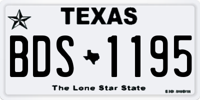 TX license plate BDS1195