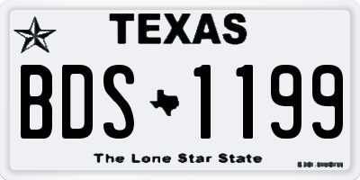 TX license plate BDS1199