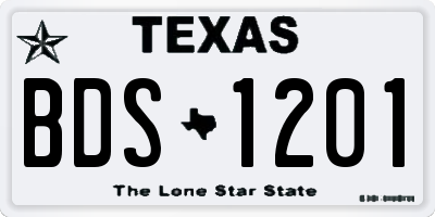TX license plate BDS1201