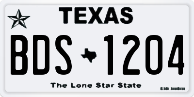 TX license plate BDS1204